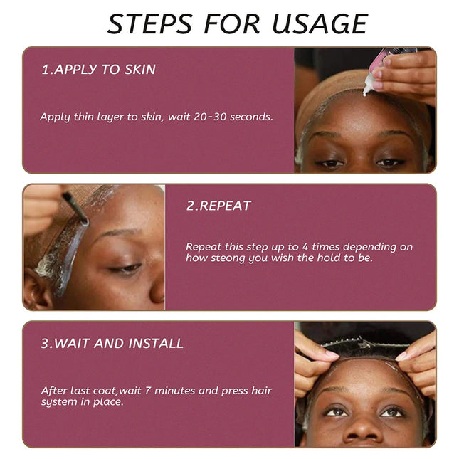 Wig Glue, Bonding Wigs, No Traces of Non-Injury Hair, Fast Styling, Easy to Clean