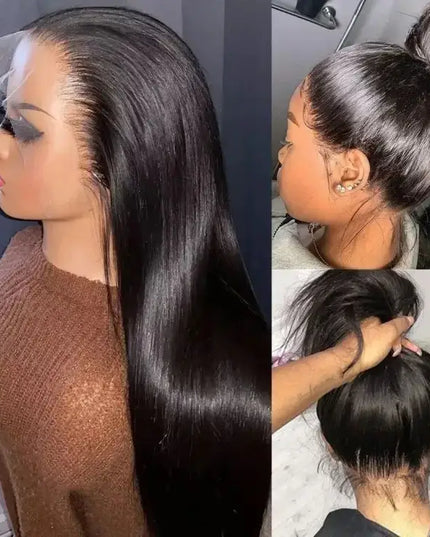 13x6/13x4 Straight HD Lace Front Wig – 100% Virgin Brazilian Human Hair, 360 Glueless