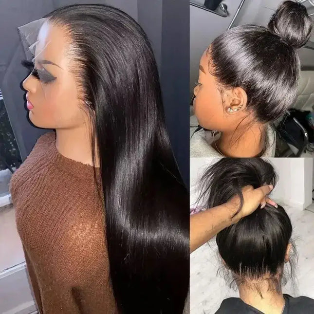 13x6/13x4 Straight HD Lace Front Wig – 100% Virgin Brazilian Human Hair, 360 Glueless