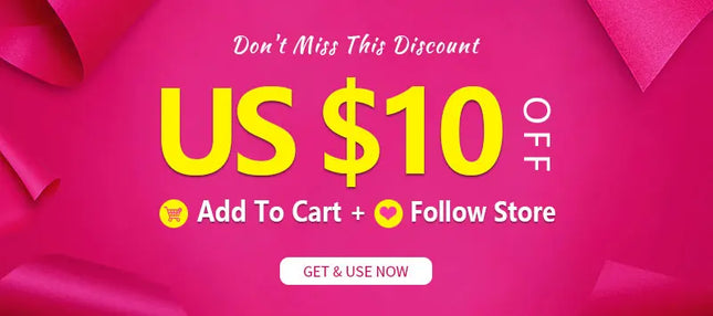 Promotional banner with a discount offer on a pink background