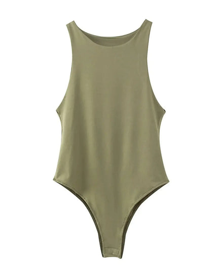 Green bodysuit on a white background