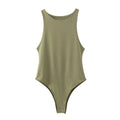 Green bodysuit on a white background