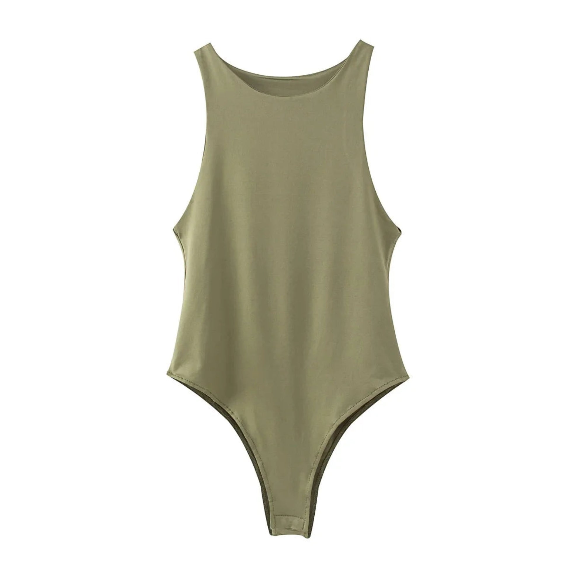 Green bodysuit on a white background