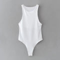 White bodysuit on a gray background