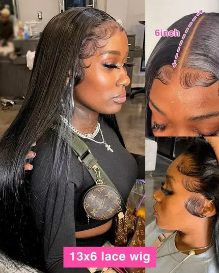 13x6/13x4 Straight HD Lace Front Wig – 100% Virgin Brazilian Human Hair, 360 Glueless