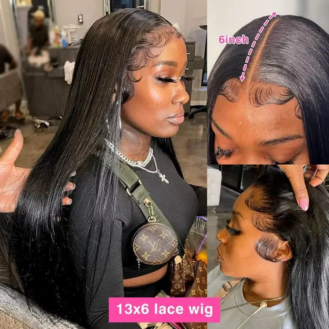 13x6/13x4 Straight HD Lace Front Wig – 100% Virgin Brazilian Human Hair, 360 Glueless