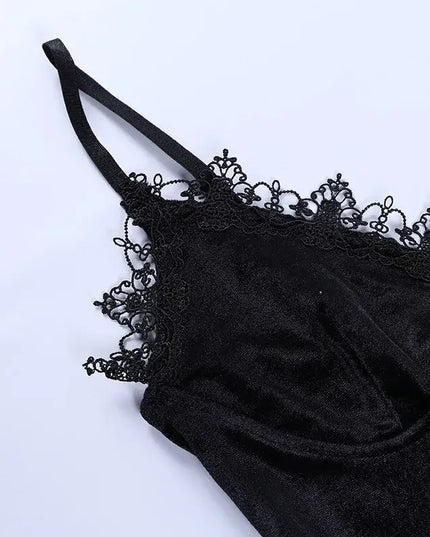 Vintage Black Cross Mini Dress – Sexy Spaghetti Strap Slit Dress”