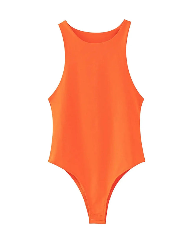 Orange swimsuit on a white background