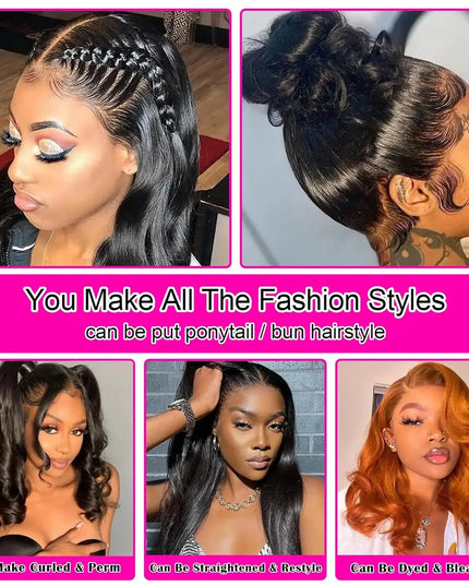 Collage of different hairstyles with text promoting versatility.