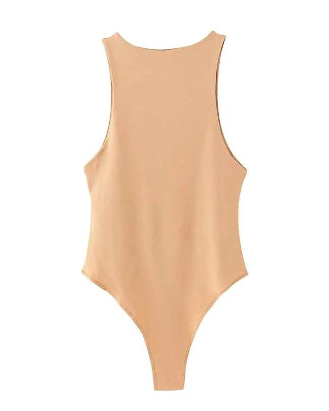 Beige swimsuit on a white background