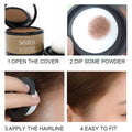 Sevich 12 Color Hairline Powder steps: open, dip, apply, and easy to fit for covering thinning hair.