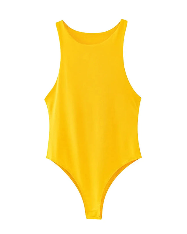Yellow swimsuit on a white background