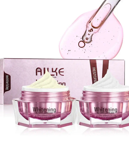 AILKE Brightening Face Cream duo with antioxidant formula in elegant packaging, promoting skin hydration and luster.