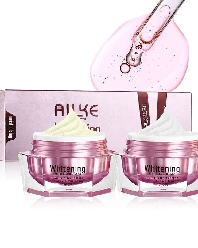 AILKE Brightening Face Cream duo with antioxidant formula in elegant packaging, promoting skin hydration and luster.