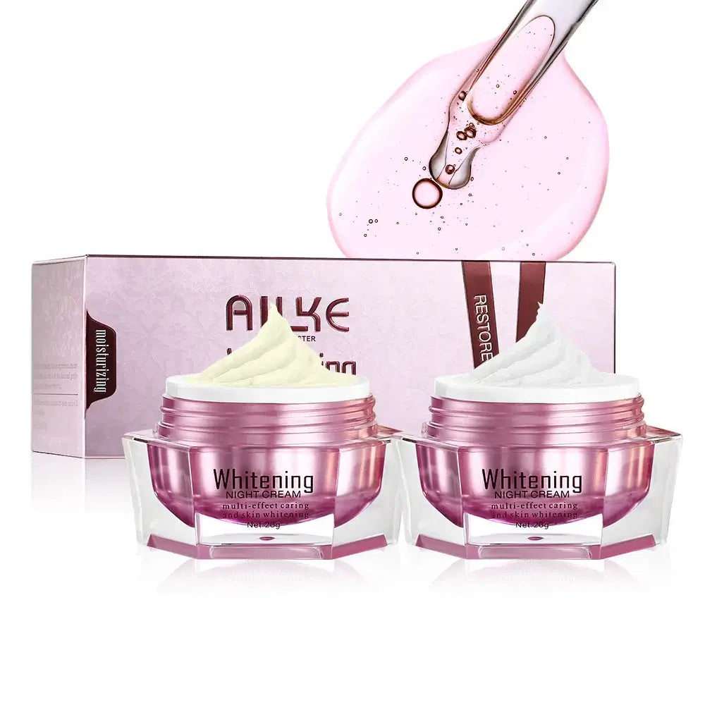 AILKE Brightening Face Cream duo with antioxidant formula in elegant packaging, promoting skin hydration and luster.