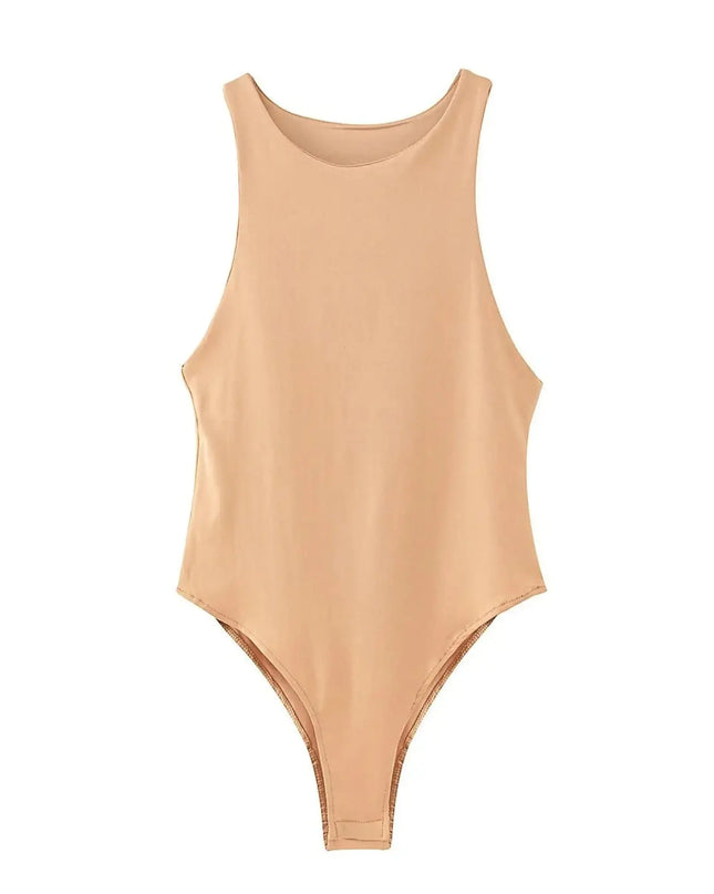 Beige swimsuit on a white background