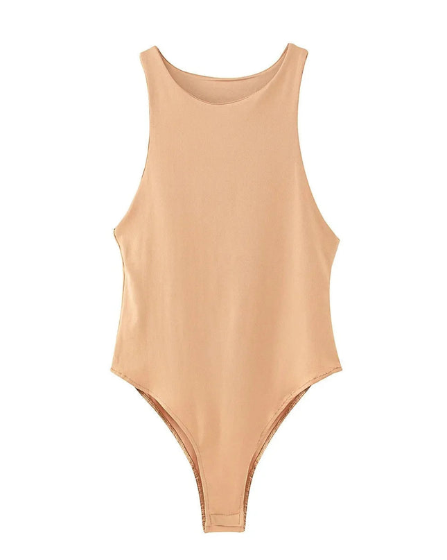 Beige swimsuit on a white background
