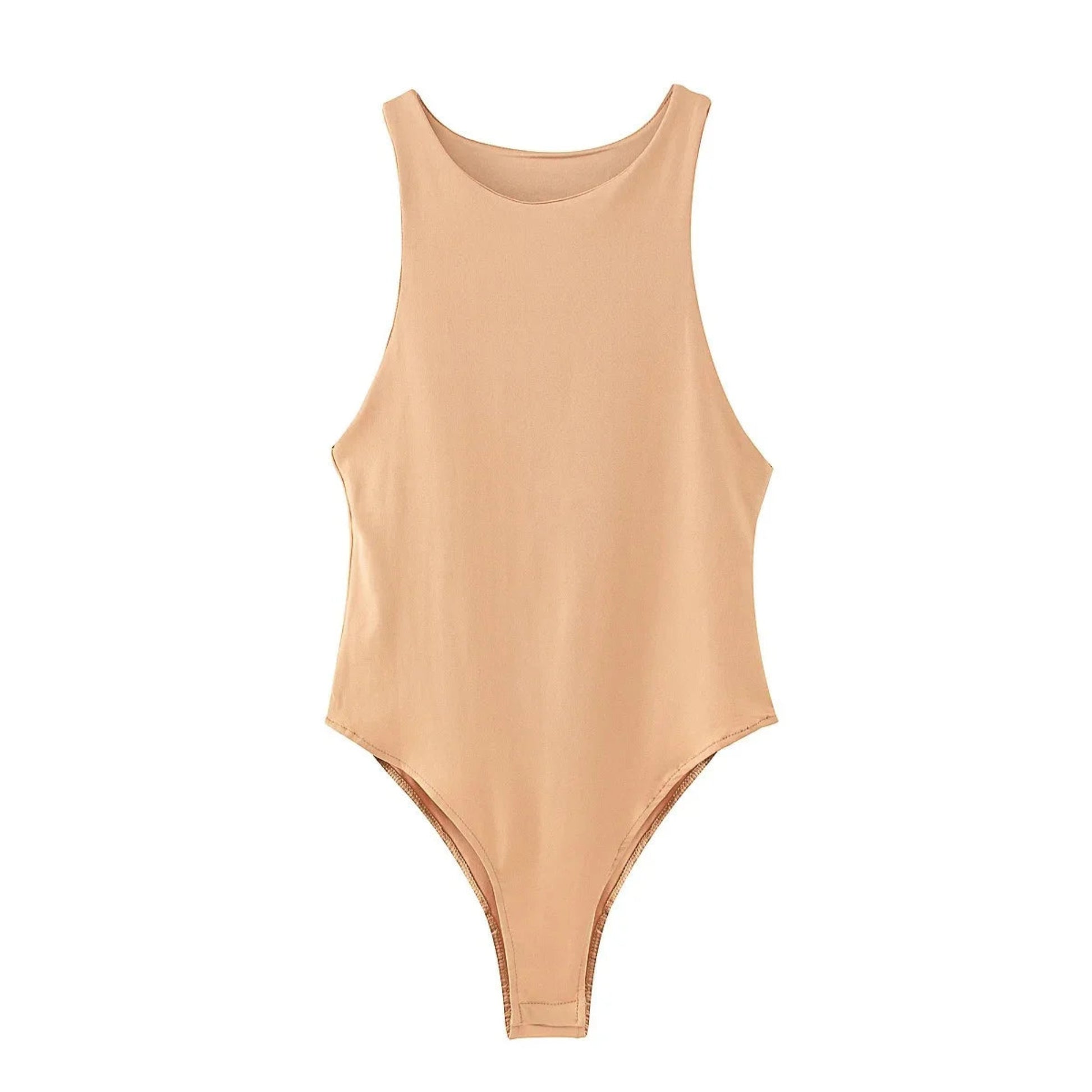Beige swimsuit on a white background