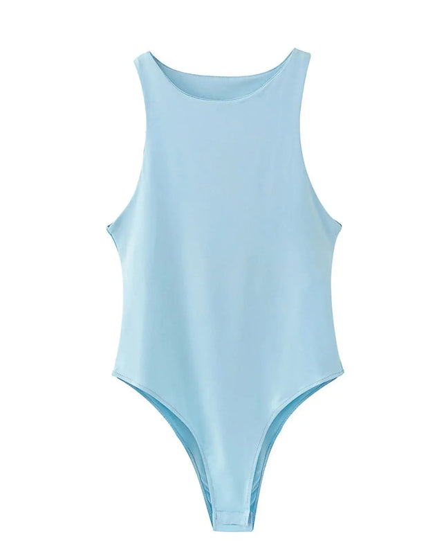 Light blue swimsuit on a white background