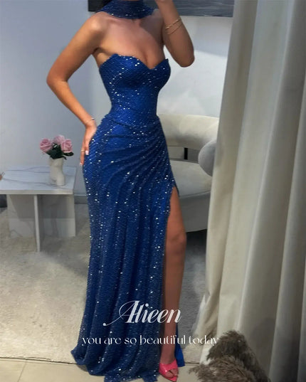 Aileen Women's Prom Dress 2025 Dark Blue Luxury Evening Dresses 2025