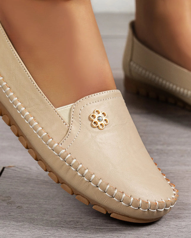 Comfortable Women's Loafers Laser Stitch Detail Flat Shoes Casual Comfortable Slip On Classic Trendy Streetwear