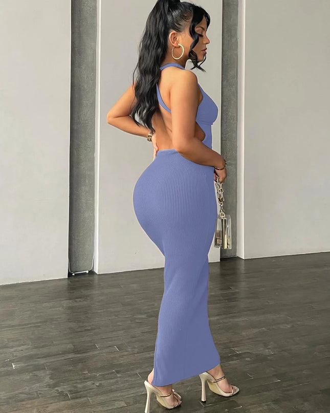 Women’s Ribbed Backless Sleeveless Bodycon Dress ✨