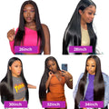 Collage of women with long hair styled in different lengths, each labeled with an inch measurement.