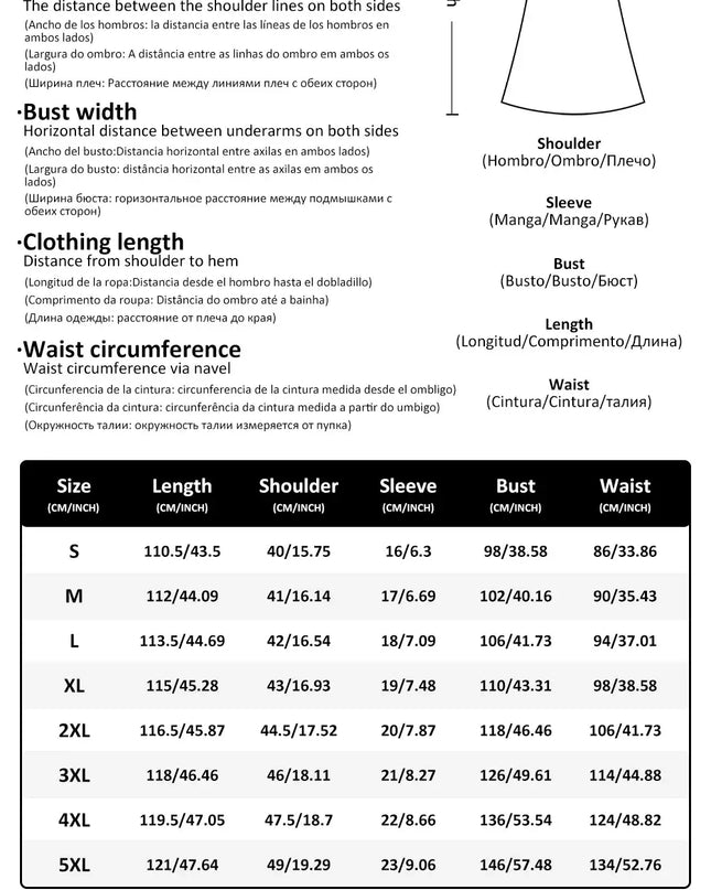Size information measuring instructions for summer women's dresses 3d floral print, including bust, waist, and sleeve dimensions.