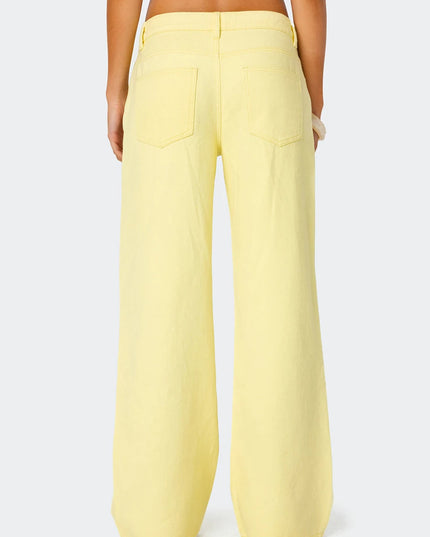 Women's Casual Loose Boyfried Wide Leg Denim Pants