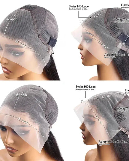 40 Inch 13x6 HD Body Wave Lace Front Wig 220% Density Human Hair