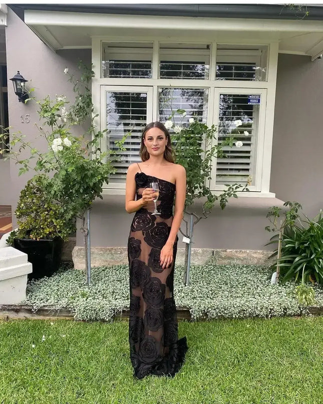 Oligai One Shoulder Elegant Dress - Stunning Party Wear 2024