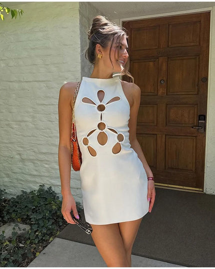 2024 Sexy Hollow Out Sleeveless High-Waist Mini Dress