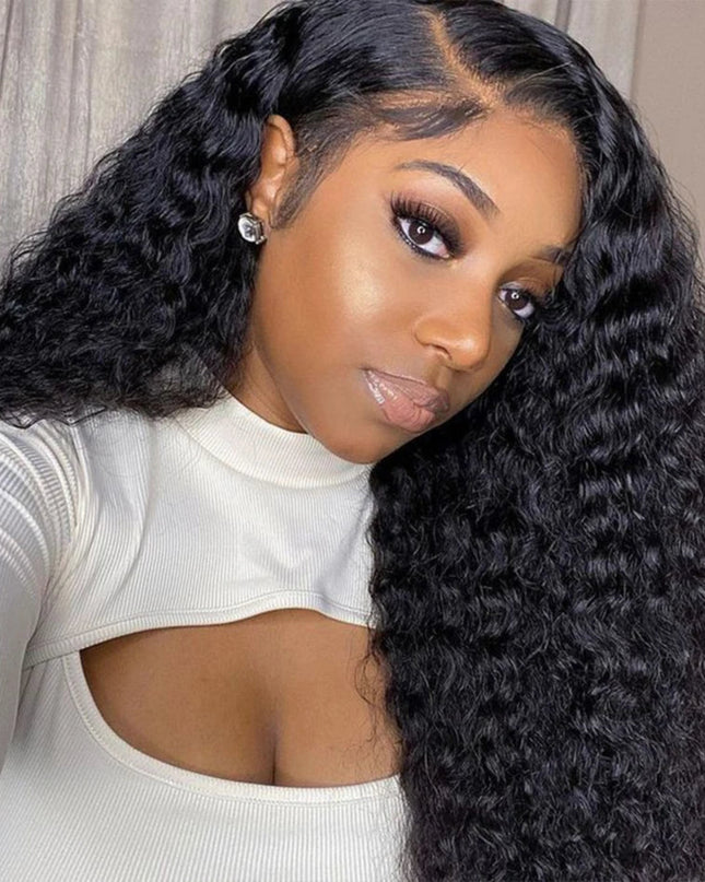 Curly Virgin Human Hair Lace Wig - 250% Density HD Lace