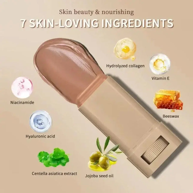 Skin Tint Foundation Stick hydrates and nourishes the skin while providing long-lasting,