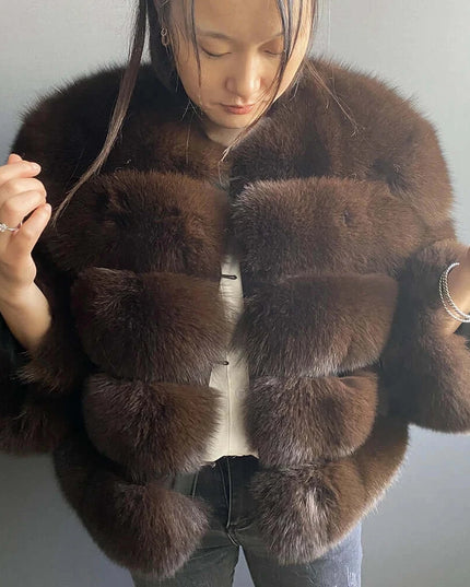 Winter Women's Cold Coat Top Fox Jackets For Women clothing Natural Real fox Fur Jacket Coats For Women Fur Jacket In Promotion