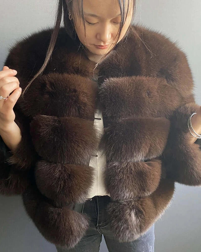 Winter Women's Cold Coat Top Fox Jackets For Women clothing Natural Real fox Fur Jacket Coats For Women Fur Jacket In Promotion