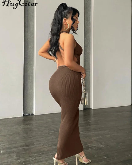 Women’s Ribbed Backless Sleeveless Bodycon Dress ✨