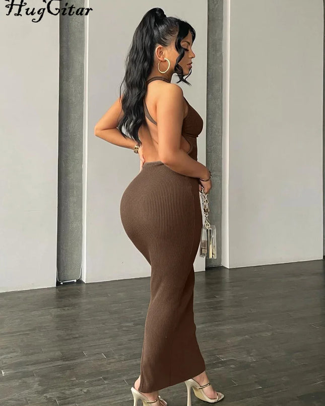 Women’s Ribbed Backless Sleeveless Bodycon Dress ✨