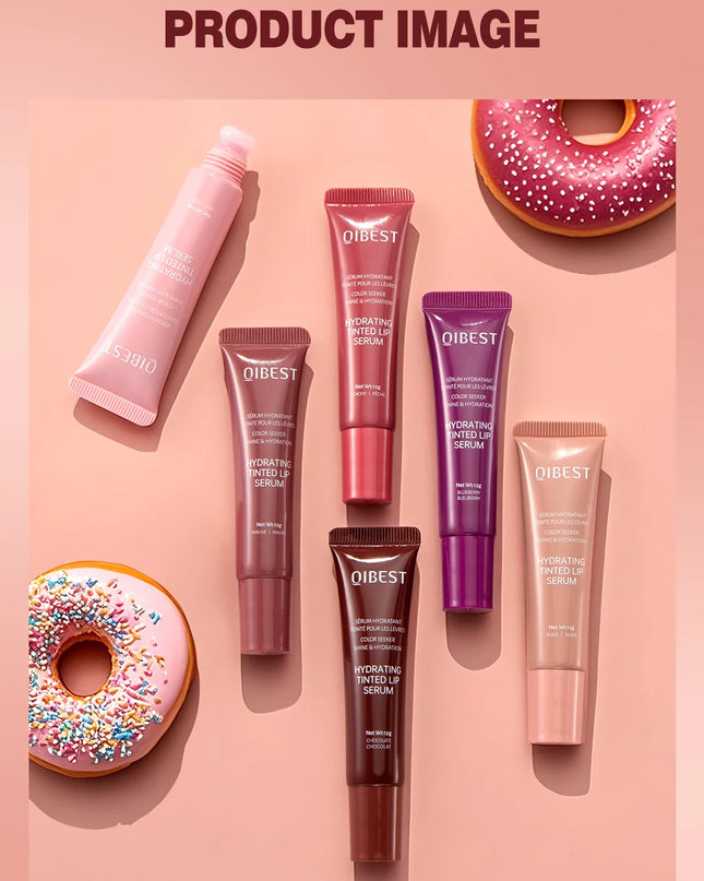 Quest skincare products on a pink background with donuts.
