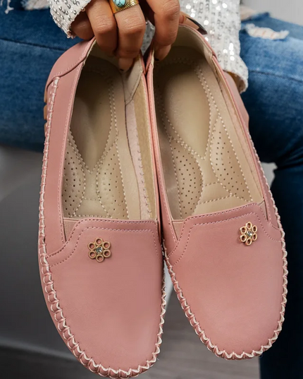 Comfortable Women's Loafers Laser Stitch Detail Flat Shoes Casual Comfortable Slip On Classic Trendy Streetwear