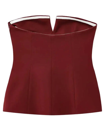 HXAO Tops For Women Strapless Off White Crop Top Woman Summer Corset Tube Tops Sexys Backless Tank Top Sleeveless Solid Tops