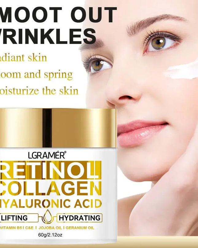 Retinol Face Cream – Anti-Wrinkle Moisturizer with Collagen & Hyaluronic Acid for Women & Men, Hydrating Skincare Formula