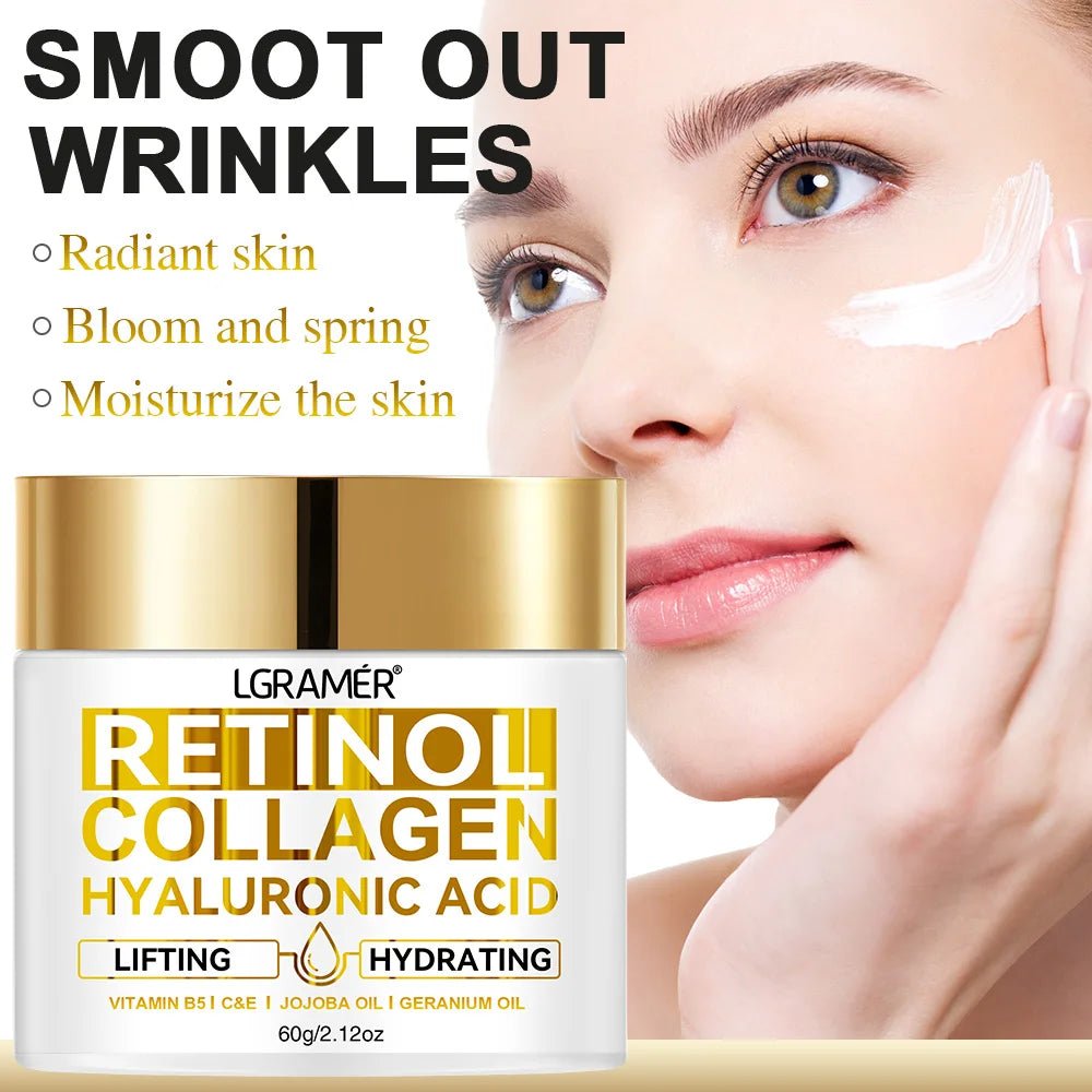 Retinol Face Cream – Anti-Wrinkle Moisturizer with Collagen & Hyaluronic Acid for Women & Men, Hydrating Skincare Formula