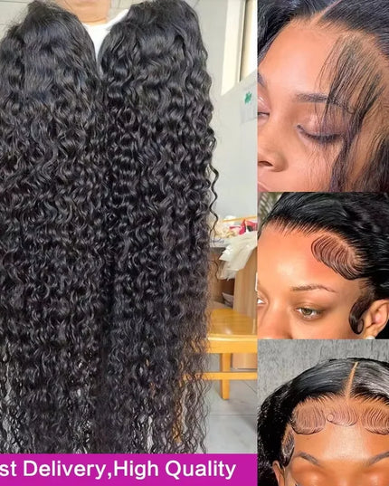 Natural Black Deep Wave Lace Front Wig | 100% Human Hair