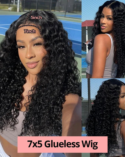 Snwprin 360 HD Full Lace Curly Human Hair Wig – 30 Inch Deep Wave Glueless Preplucked Frontal