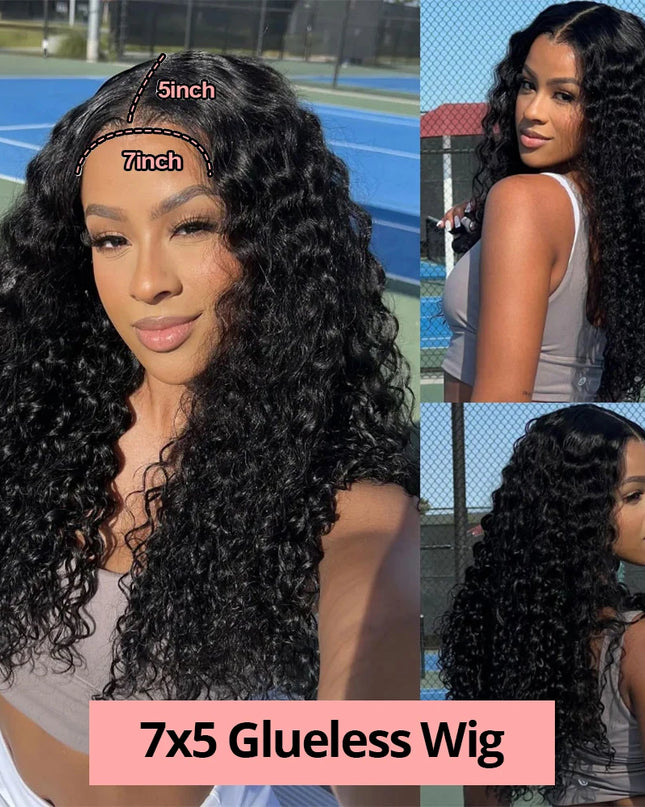 Snwprin 360 HD Full Lace Curly Human Hair Wig – 30 Inch Deep Wave Glueless Preplucked Frontal