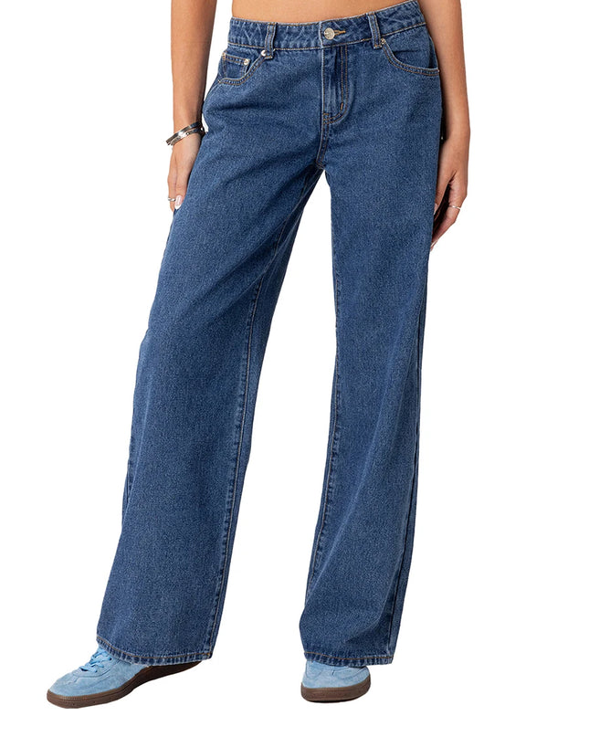 Women's Casual Loose Boyfried Wide Leg Denim Pants