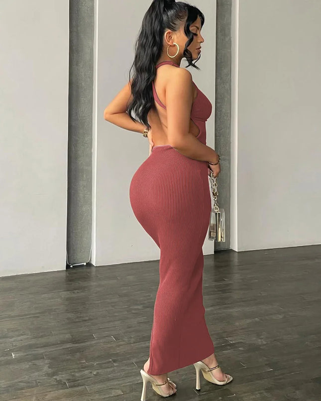 Women’s Ribbed Backless Sleeveless Bodycon Dress ✨