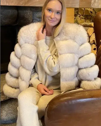 Winter Women's Cold Coat Top Fox Jackets For Women clothing Natural Real fox Fur Jacket Coats For Women Fur Jacket In Promotion