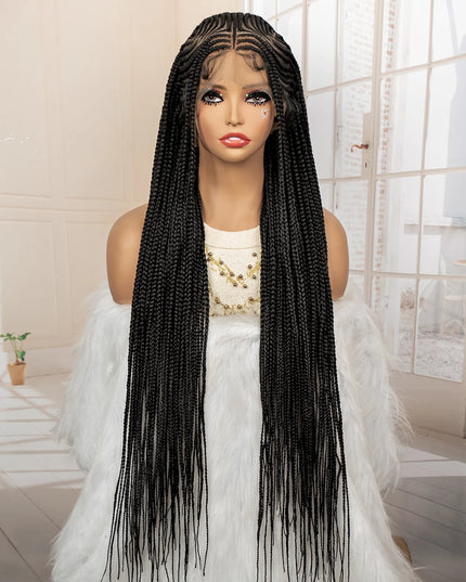 African Braided Hair Wigs Synthetic Full Lace